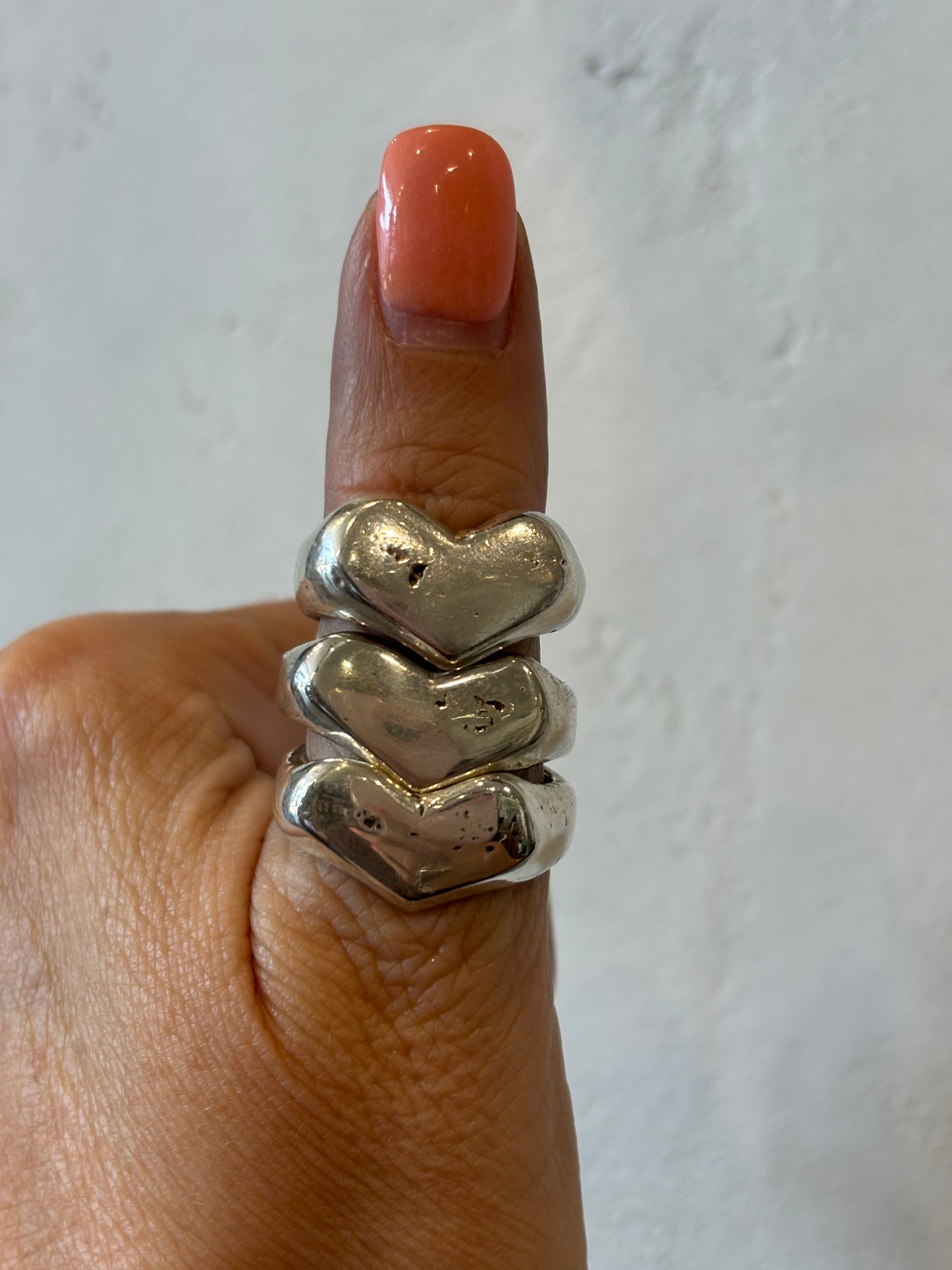 Raw Silver Heart Ring