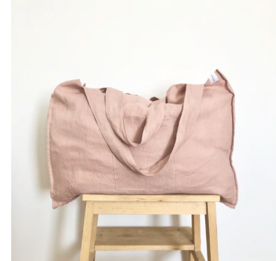 ONE FINE SUNDAY CO WEEKENDER LINEN TOTE